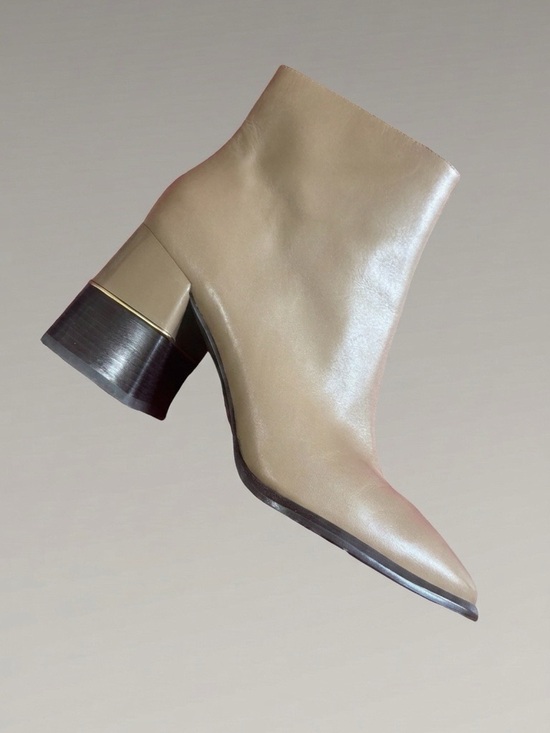 Tory Burch Shoes - Tory Burch Calf Leather Ankle Boots 75MM Taupe/Tan Side Zip Square Toe. 9.5M